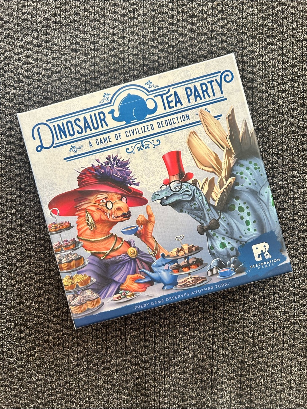 Dinosaur Tea Party Game of Civilized Deduction Restoration Games Open Box